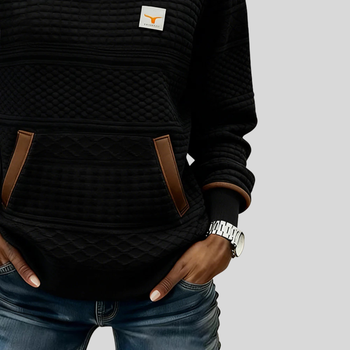 Maura | Quilted Crew Sweatshirt