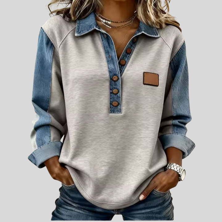 Moyra | Denim Collar Pullover