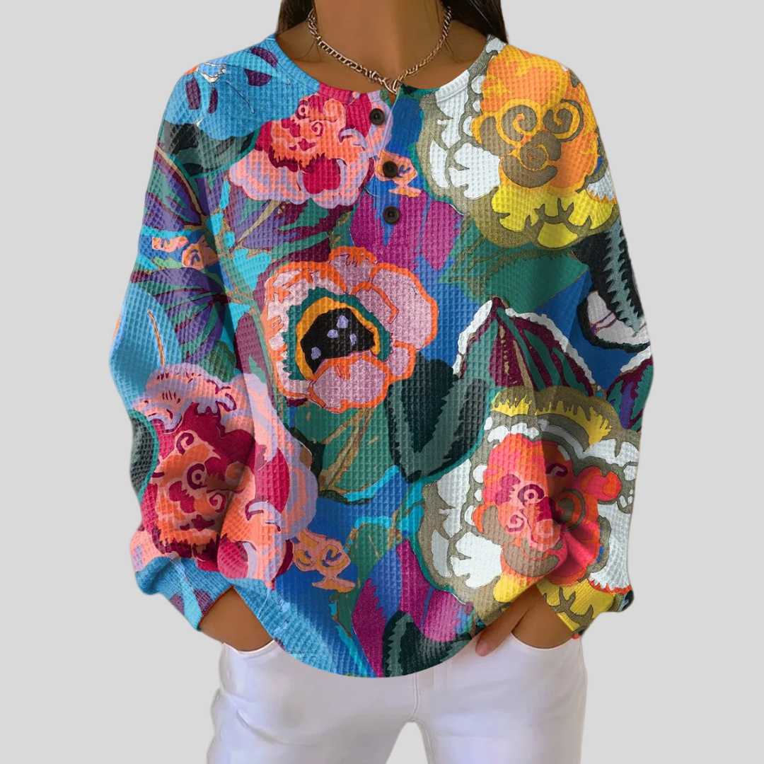 Corinna | Painted Floral Sweatshirt