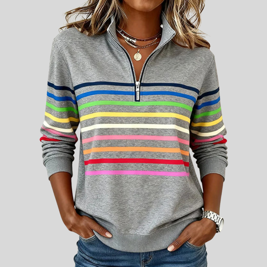 Kirsty | Striped Quarter Zip
