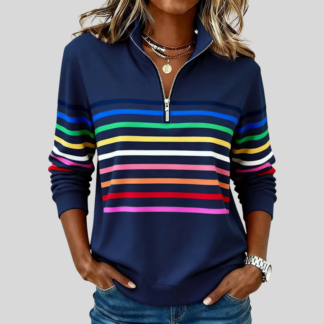Kirsty | Striped Quarter Zip