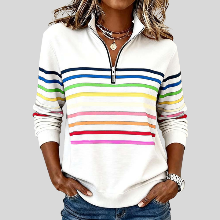 Kirsty | Striped Quarter Zip