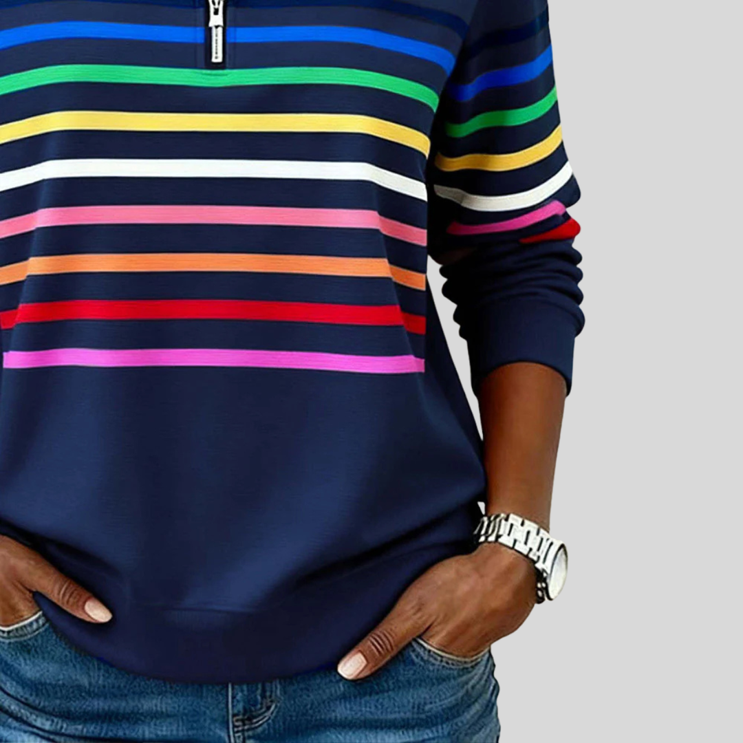 Kirsty | Striped Quarter Zip