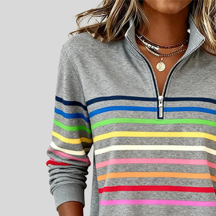 Kirsty | Striped Quarter Zip