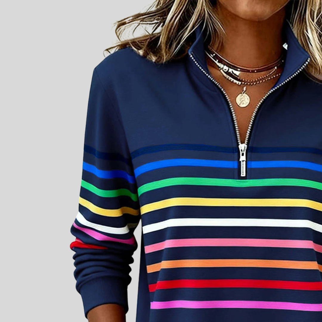 Kirsty | Striped Quarter Zip