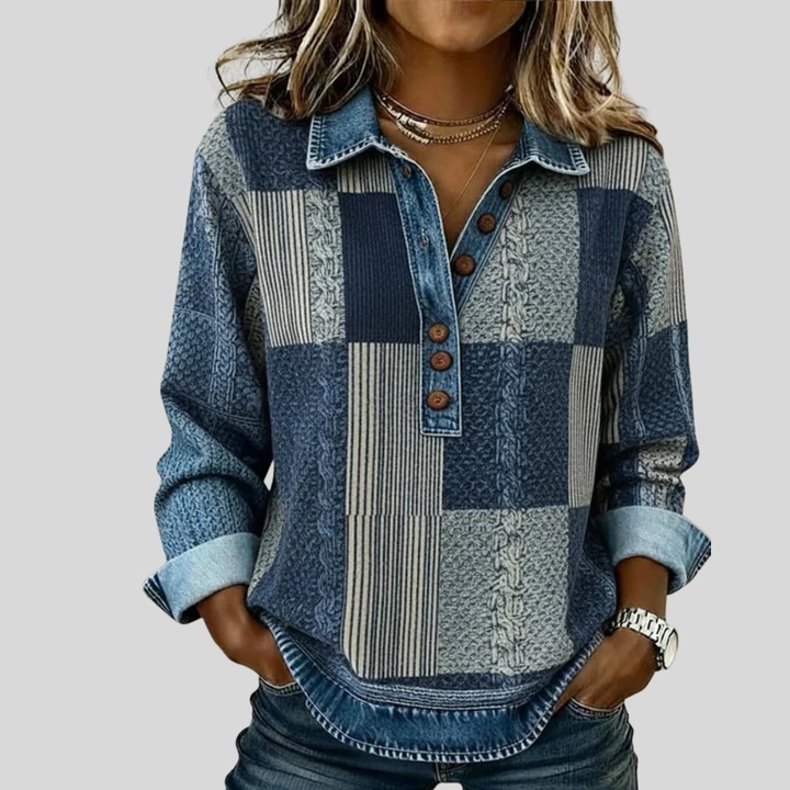 Jenny | Patchwork Collar Sweatshirt