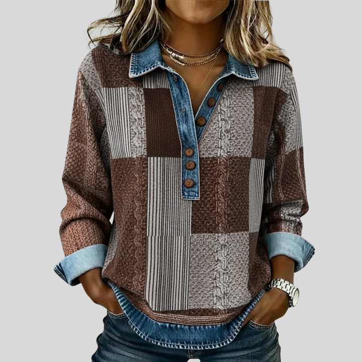 Jenny | Patchwork Collar Sweatshirt