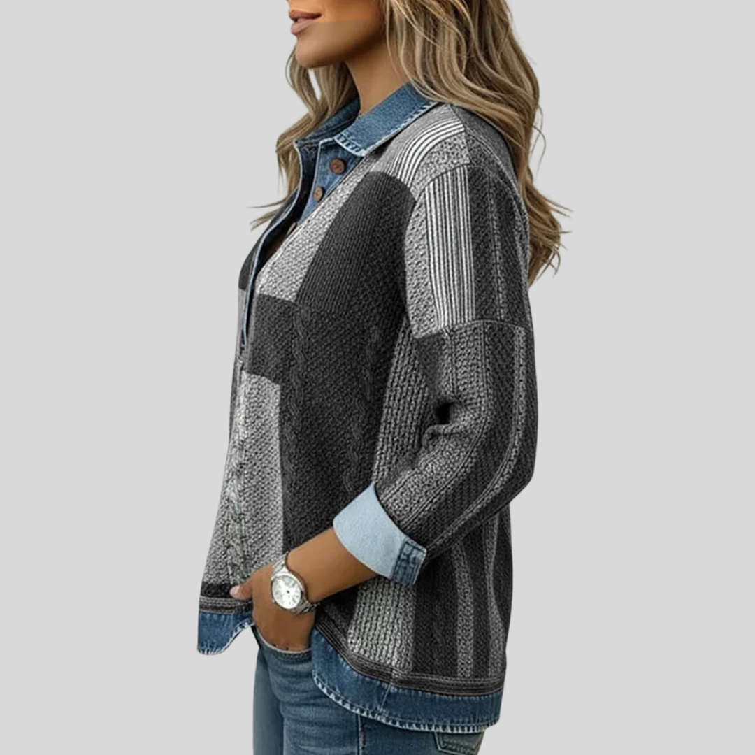 Jenny | Patchwork Collar Sweatshirt