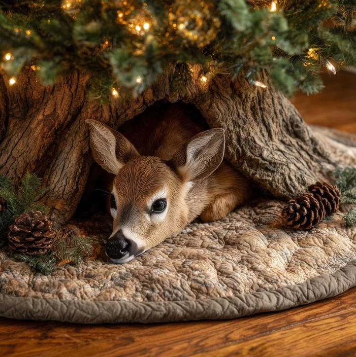 Seren™ | Vintage Stag Quilted Tree Skirt