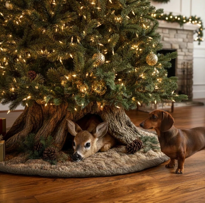 Seren™ | Vintage Stag Quilted Tree Skirt