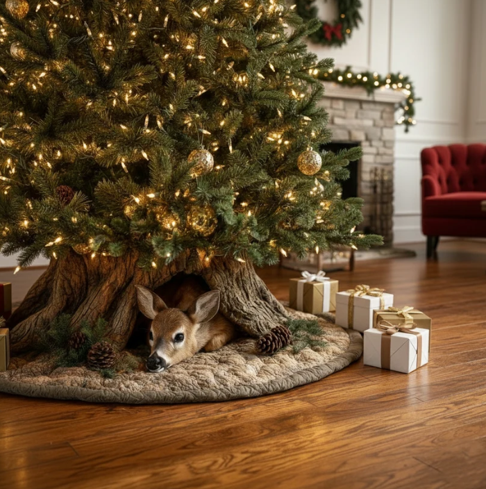 Seren™ | Vintage Stag Quilted Tree Skirt
