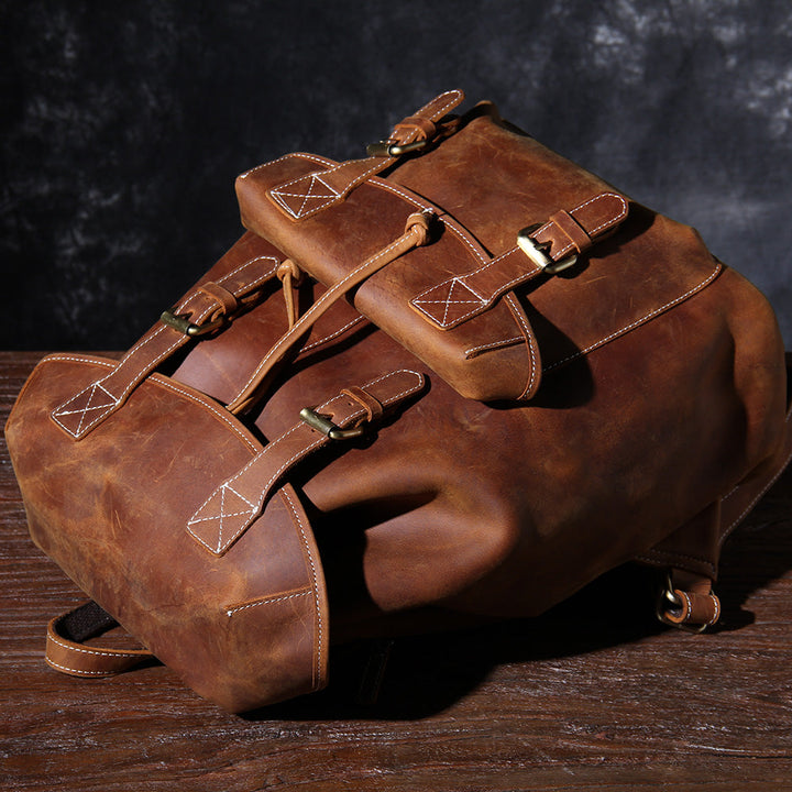 Jeffrey - Sturdy Classic Leather Backpack