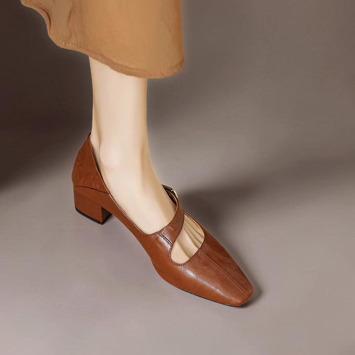 Harriet | Square-Toe Mary Jane Block Heels