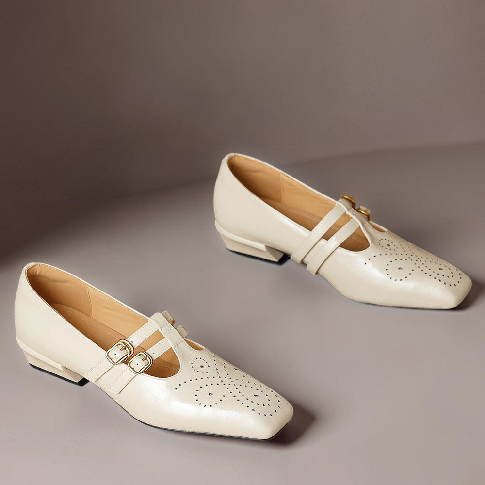 Marisol | Brogued Double-Strap Mary Jane Heels