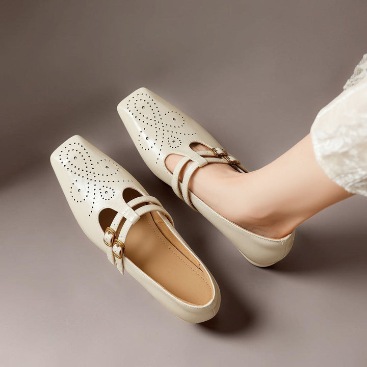 Marisol | Brogued Double-Strap Mary Jane Heels