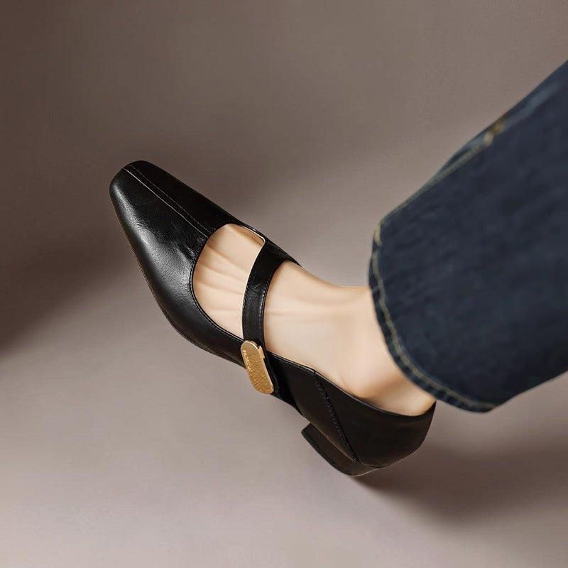 Harriet | Square-Toe Mary Jane Block Heels