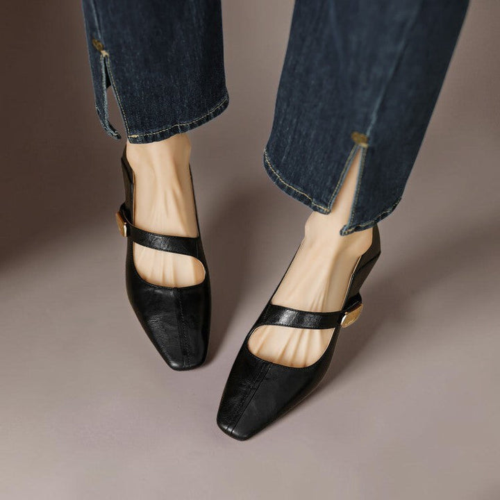 Harriet | Square-Toe Mary Jane Block Heels