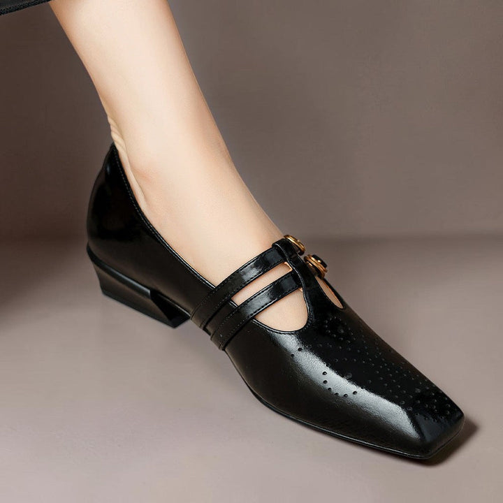 Marisol | Brogued Double-Strap Mary Jane Heels
