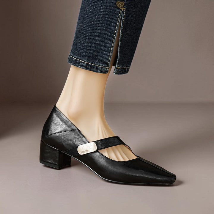 Harriet | Square-Toe Mary Jane Block Heels