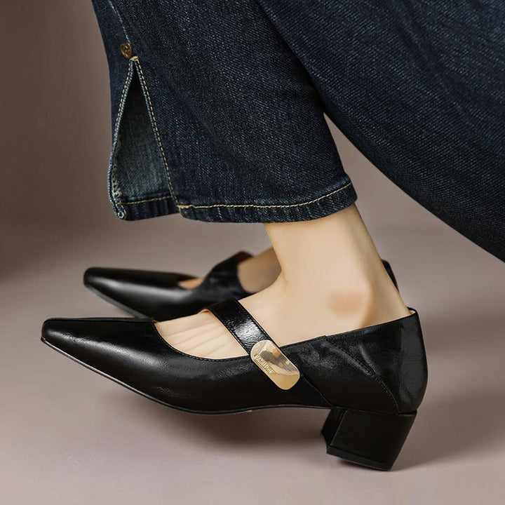 Harriet | Square-Toe Mary Jane Block Heels