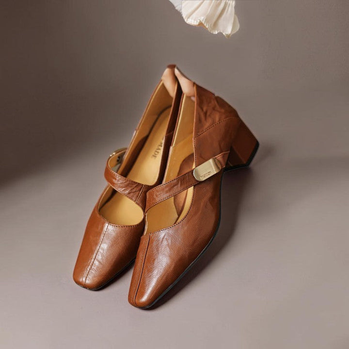 Harriet | Square-Toe Mary Jane Block Heels