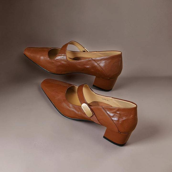 Harriet | Square-Toe Mary Jane Block Heels