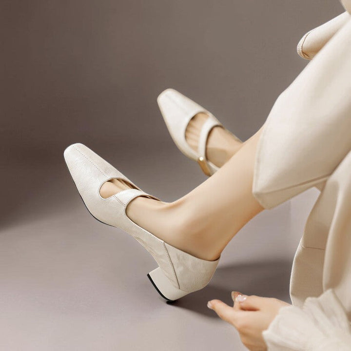Harriet | Square-Toe Mary Jane Block Heels