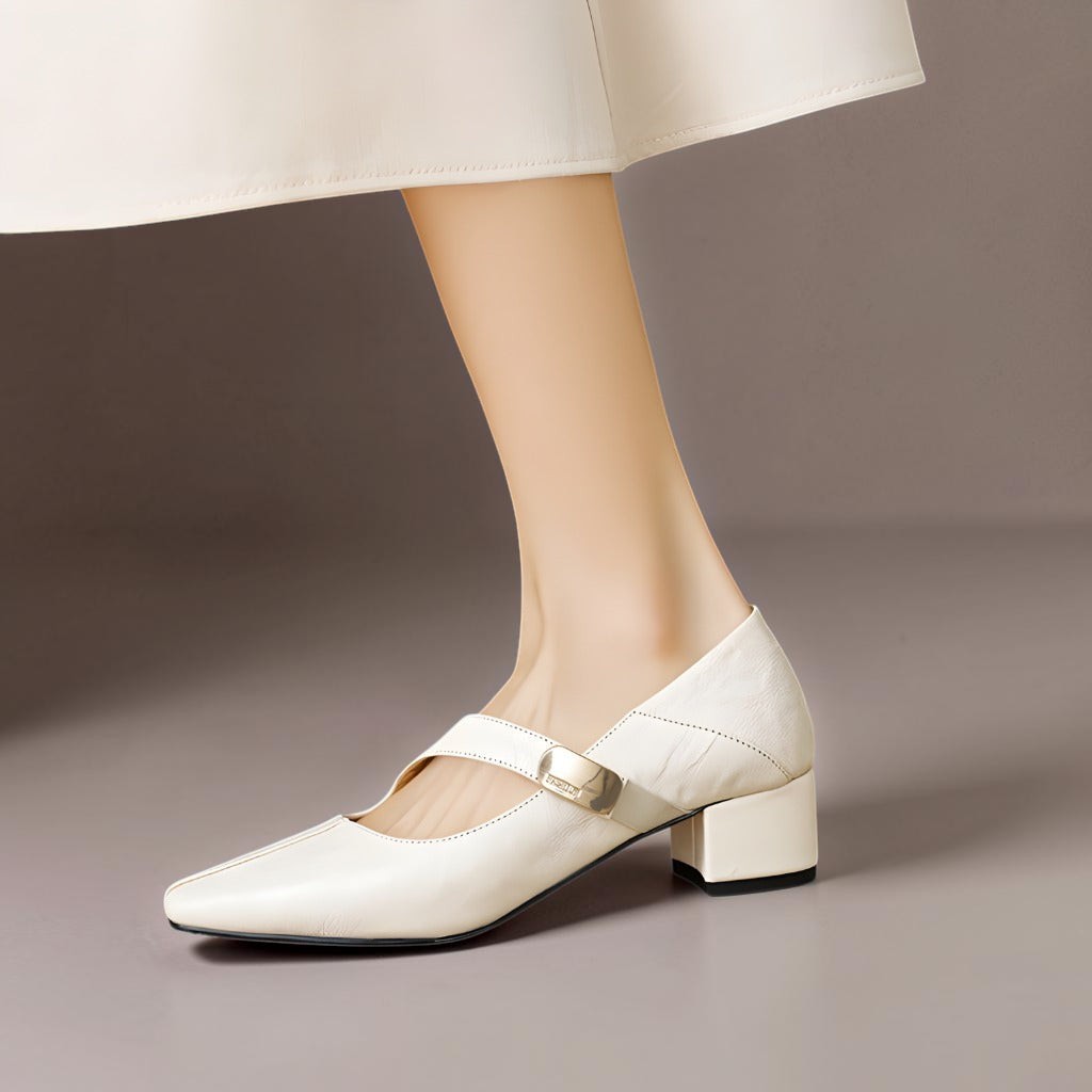 Harriet | Square-Toe Mary Jane Block Heels