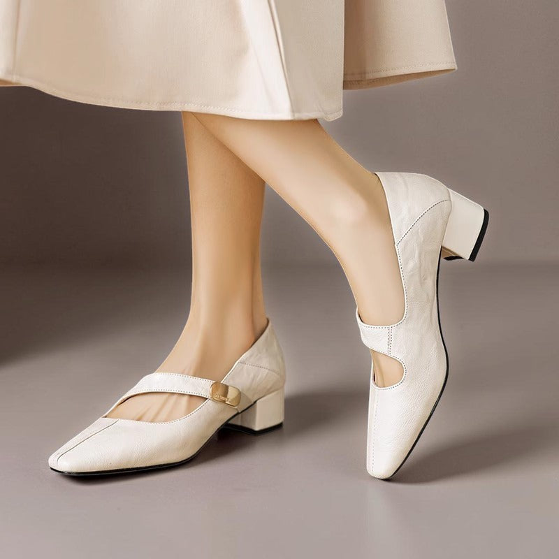 Harriet | Square-Toe Mary Jane Block Heels