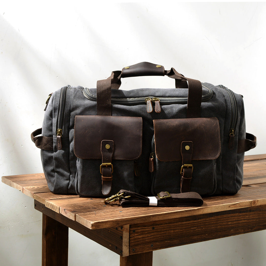 David - Men's Canvas and Leather Duffle Bag
