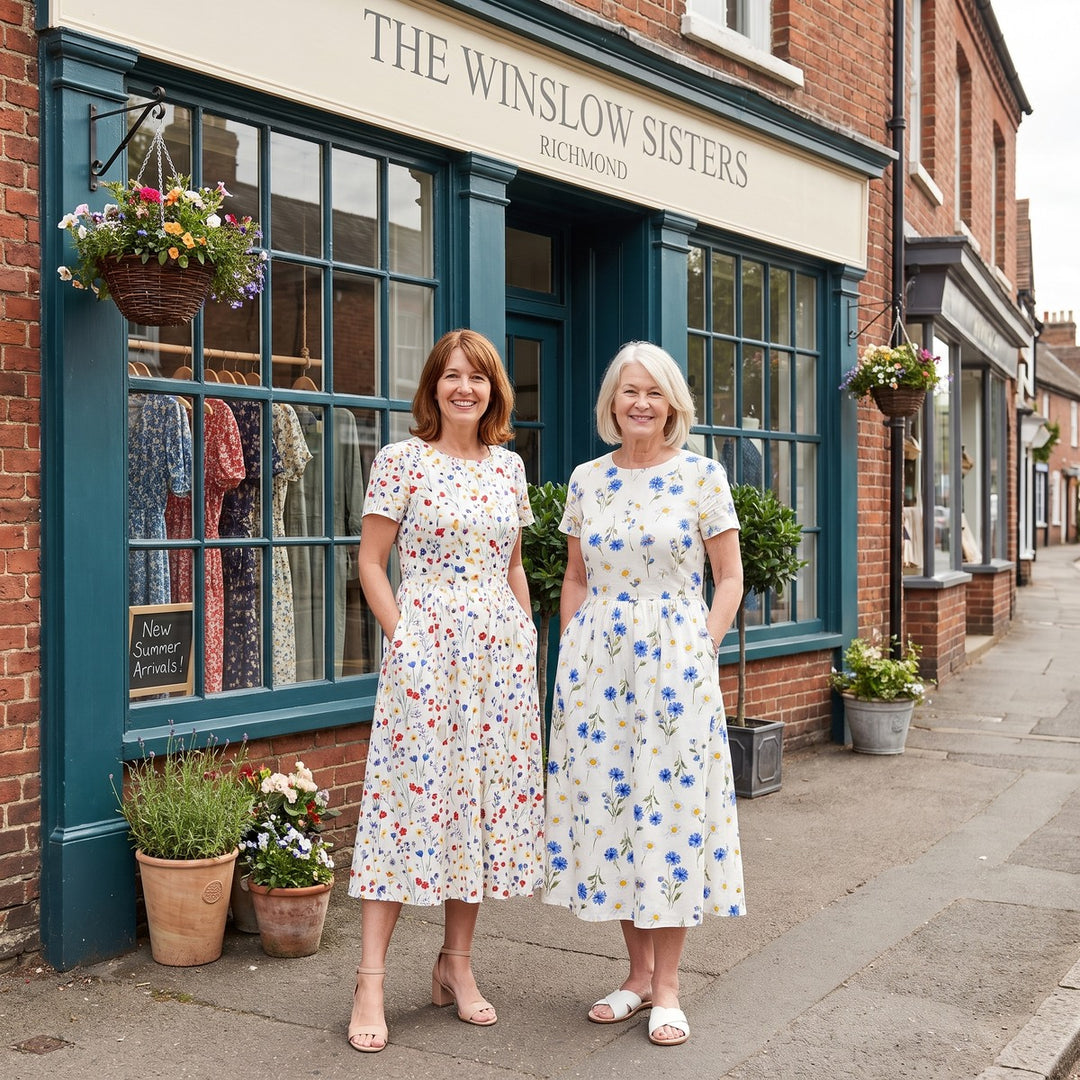 The Winslow Sisters shopfront - two Georgina florals