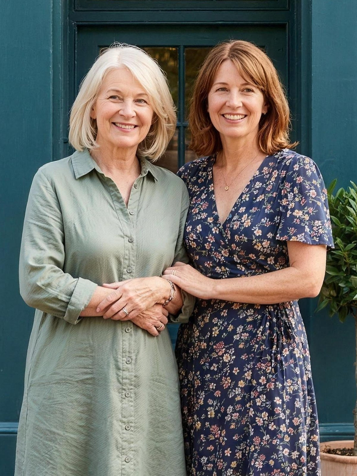 Emma and Alison Winslow in front of their Richmond shop