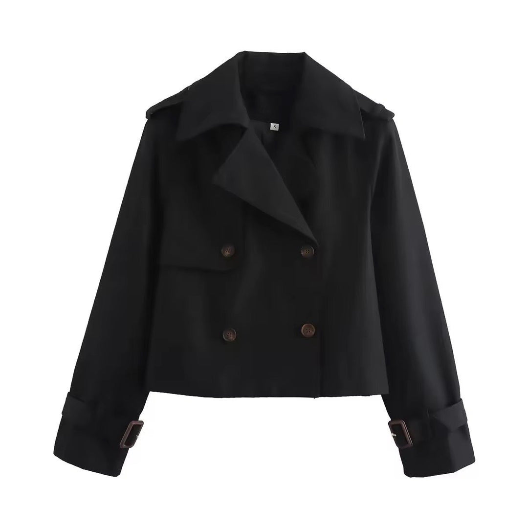 Eugenia | Cropped Double-Breasted Trench Coat