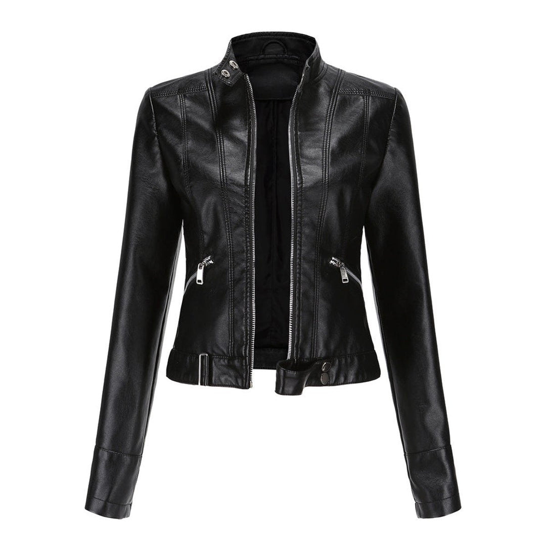 Linnea | Cropped Stand-Collar Moto Jacket