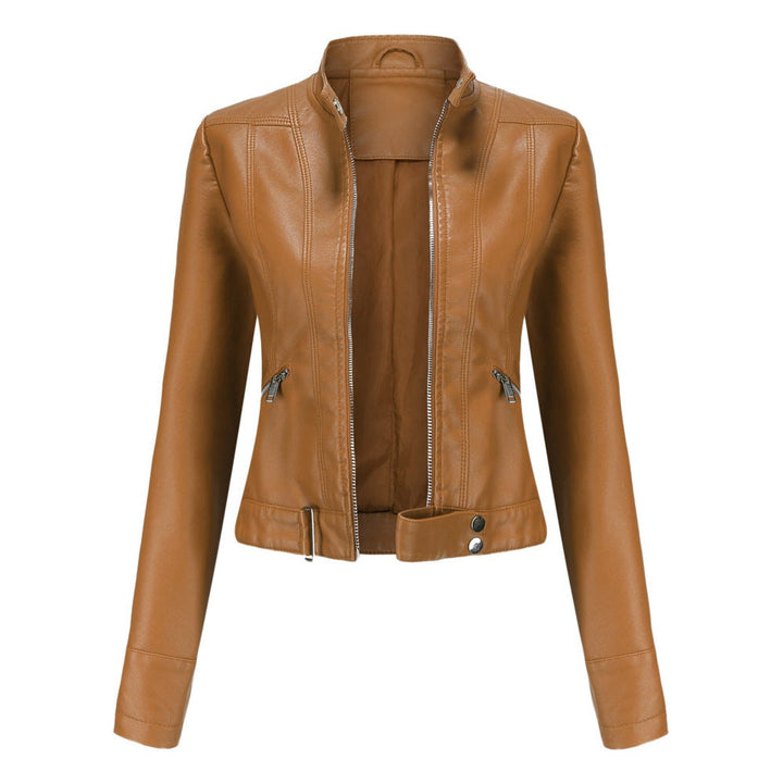 Linnea | Cropped Stand-Collar Moto Jacket