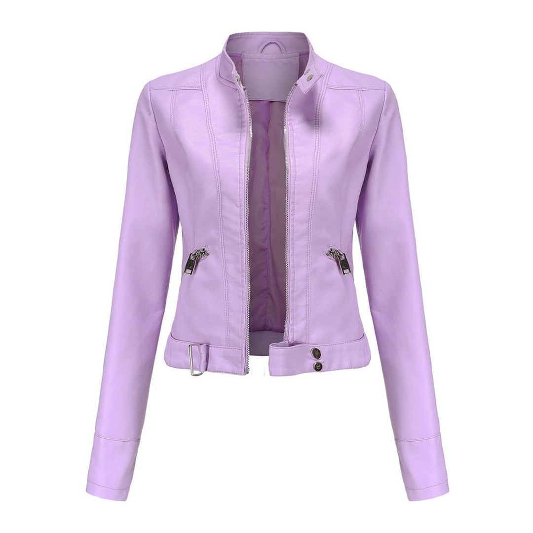 Linnea | Cropped Stand-Collar Moto Jacket