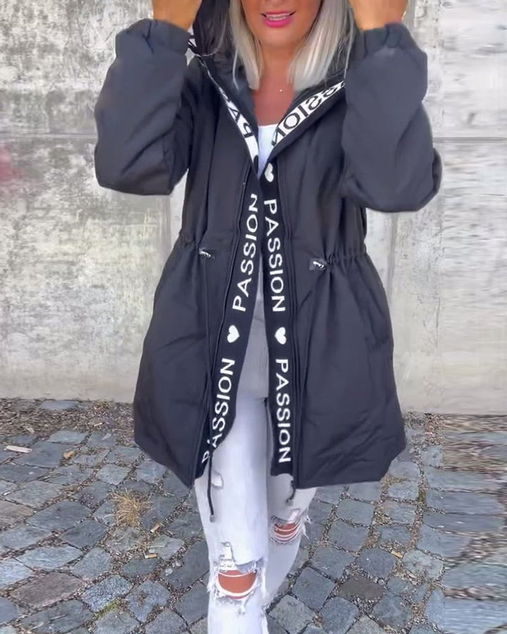 Camila | Hooded Drawstring Midi Parka