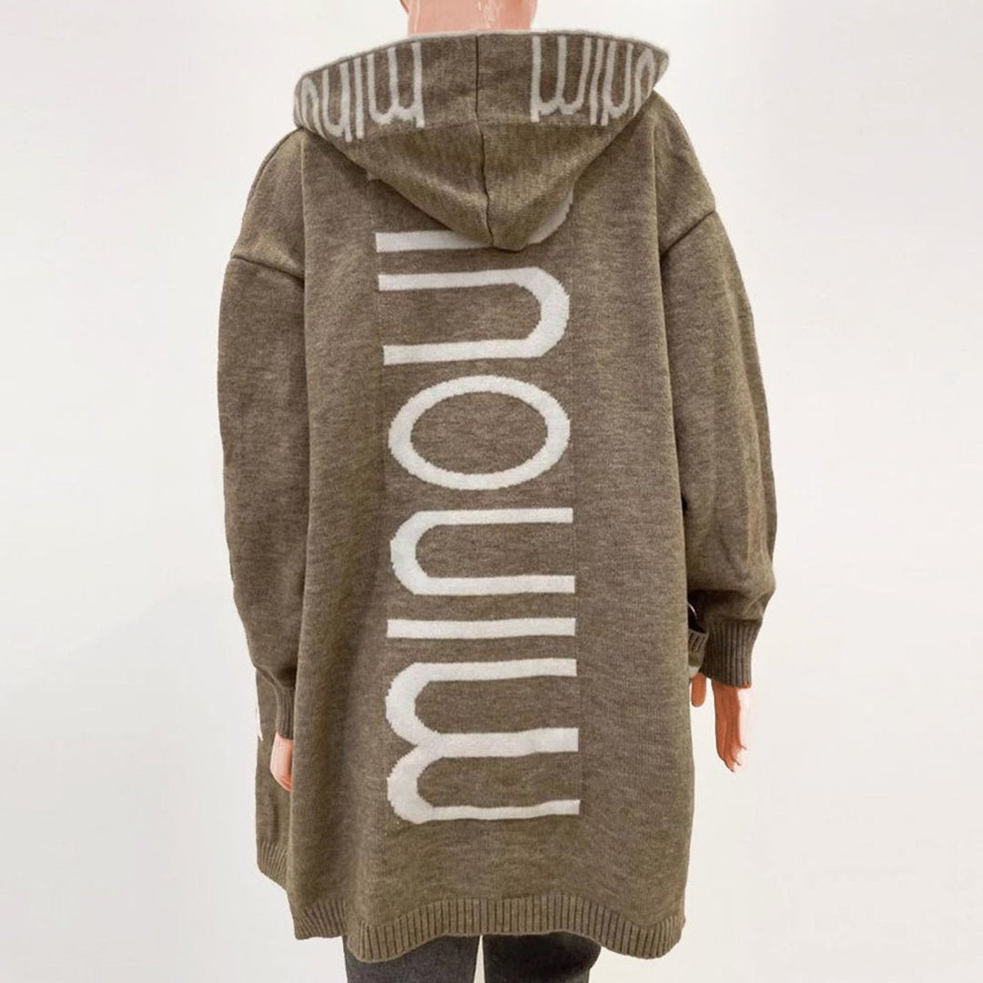 Marguerite | Hooded Open-Front Knit Cardigan